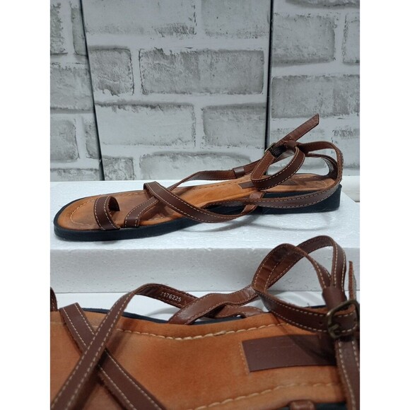 Notch Above Leather Strappy Women's Flats Sandals Brown Sz 7M - Picture 3 of 9